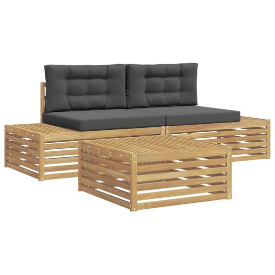 4 pc ensemble de canapés d'extérieur polyester blanc