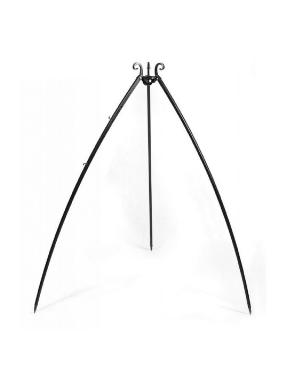Trépied doua en fer forgé noir, h 200 cm-noir-sans la manivelle-noir--