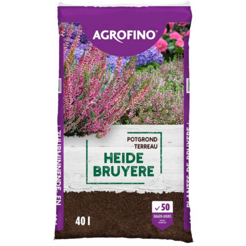 Terreau plantes de bruyère agrofino 50 jours de nutriments 40l