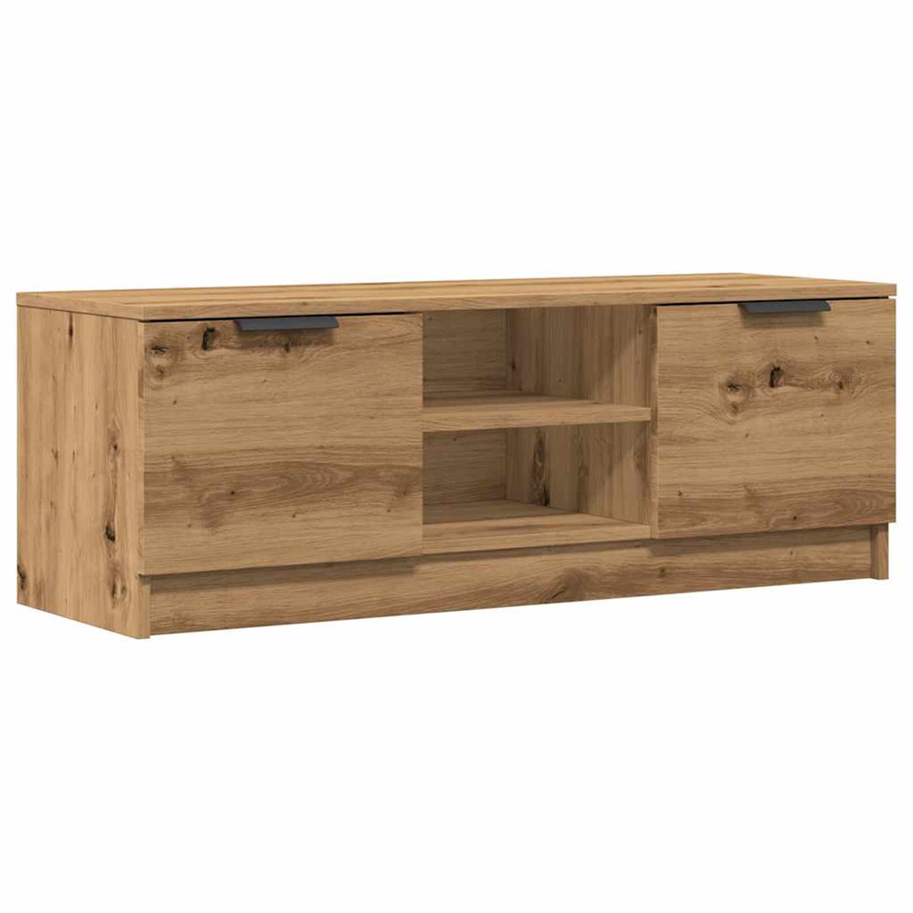 Meuble tv chêne artisanal 102x35x36,5 cm bois d'ingénierie