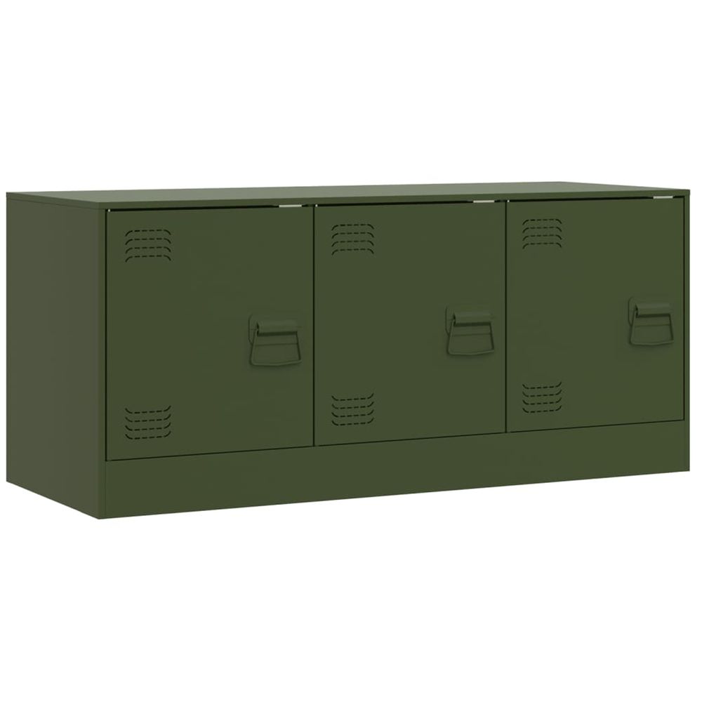 Meuble tv vert olive 99x39x44 cm acier