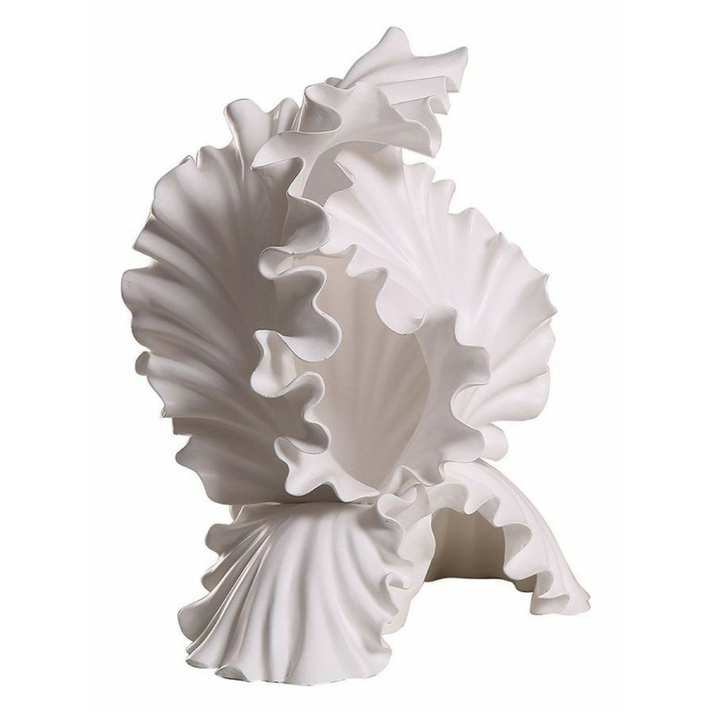 Statue fleur blanche résine blanc - charme interior's