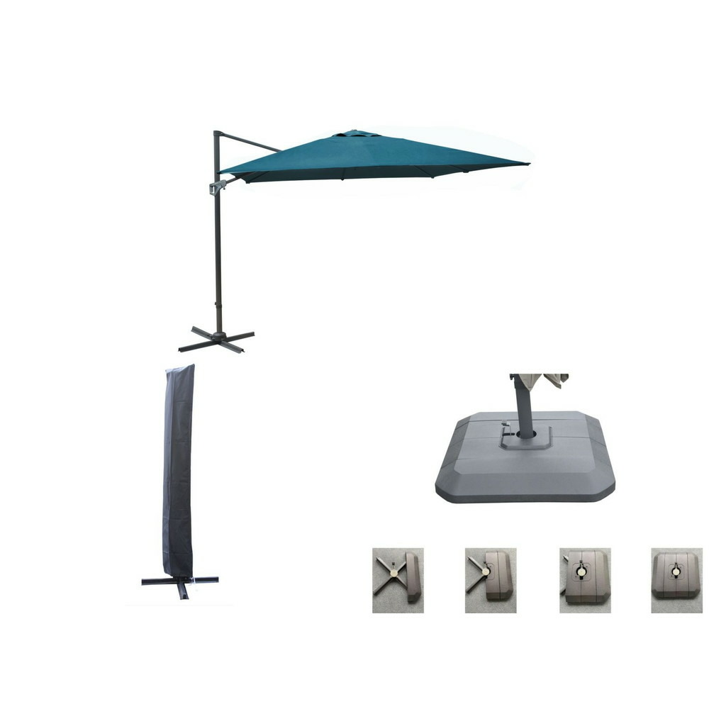 Set d'ombrage complet (1 parasol déporté nh 3x3 + 1 housse + 1 lestage) - bleu