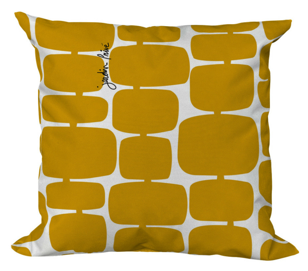 Lot de 2 coussins extérieur - 40x40x15 - futuriste cumin