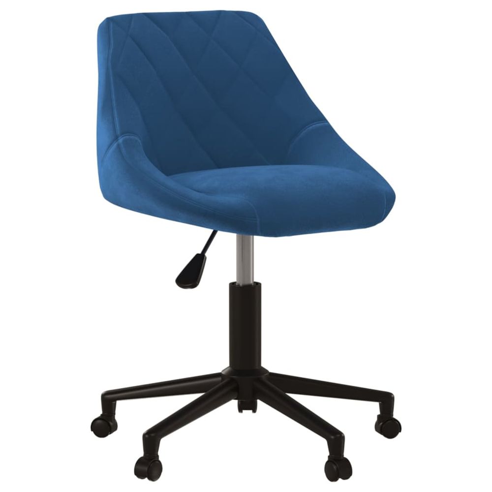 Chaise pivotante de bureau bleu velours