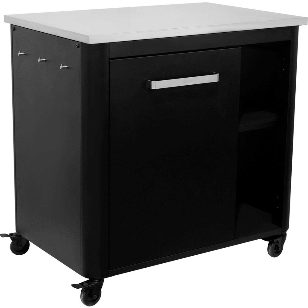 Cuisine extérieure avec plan de travail en inox