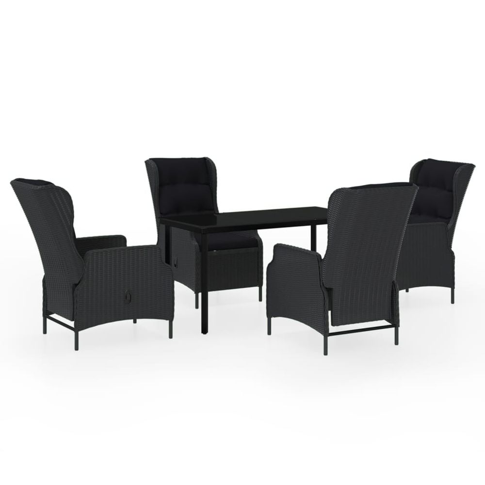 Ensemble à manger de jardin 5 pcs gris foncé