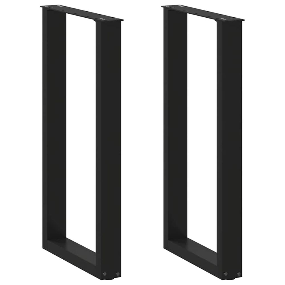 Pieds de table de bar en u, 2 pièces, noir, 40 x 90-91 cm, acier