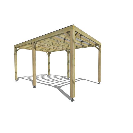 Pergola bois • 3m x 5m • indépendante • sens largeur • couverture étanche transparente incluse • livraison comprise