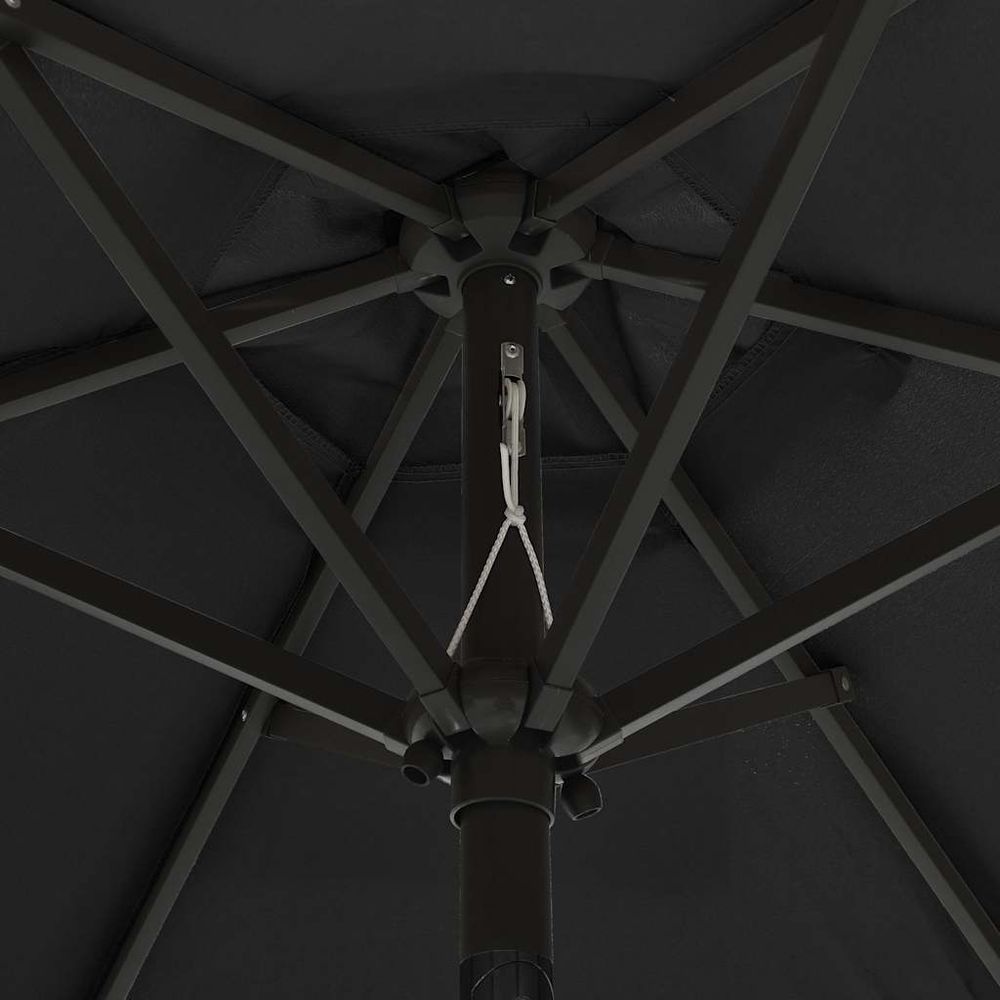 Parasol de jardin avec lumières led noir 200x211 cm aluminium