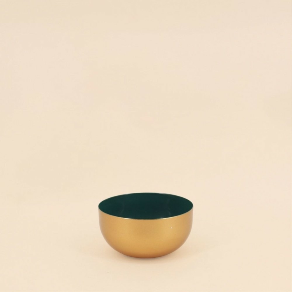 Coupelle dorée intérieur vert 12cm