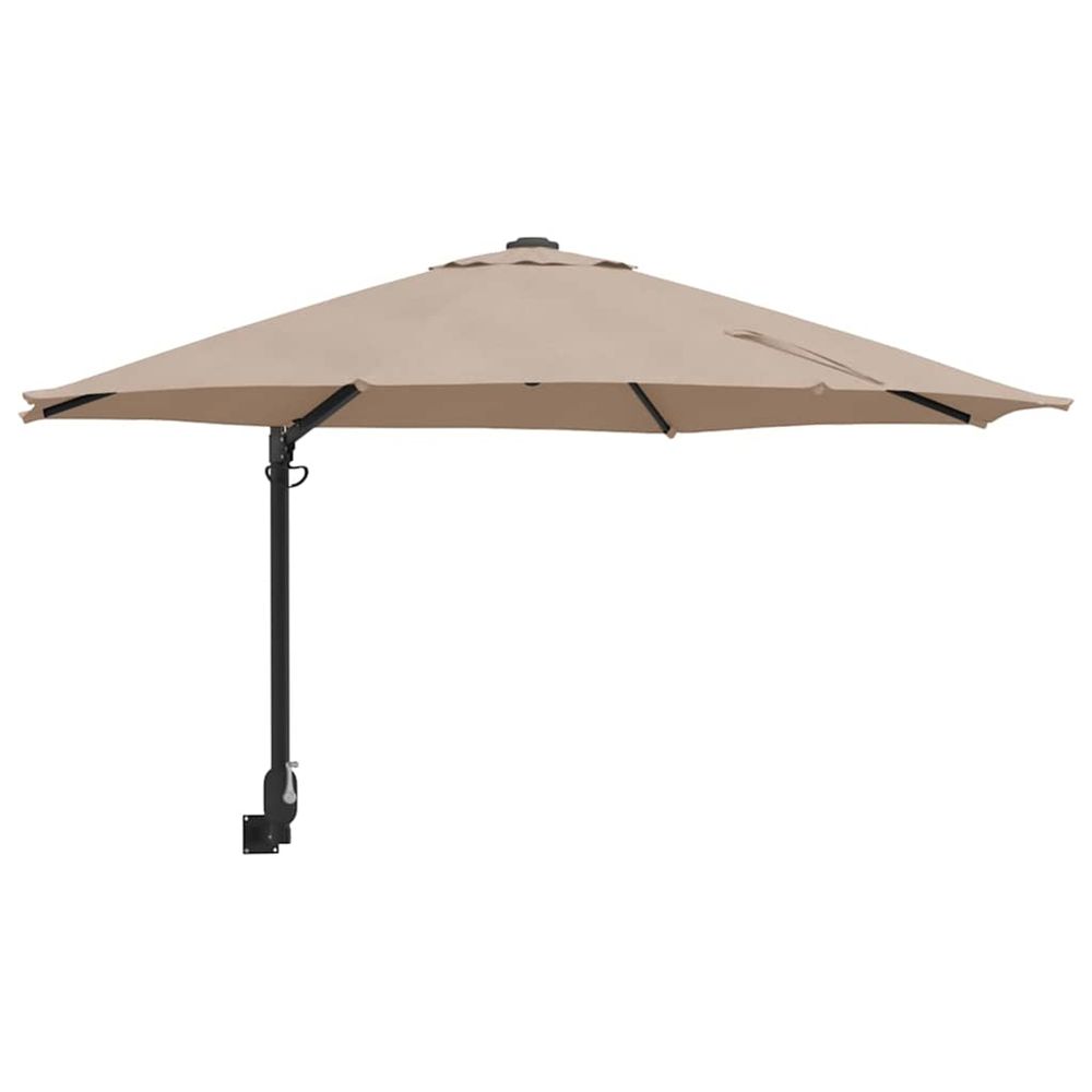 Parasol de jardin 248 x 248 x 148 cm polyester et acier taupe