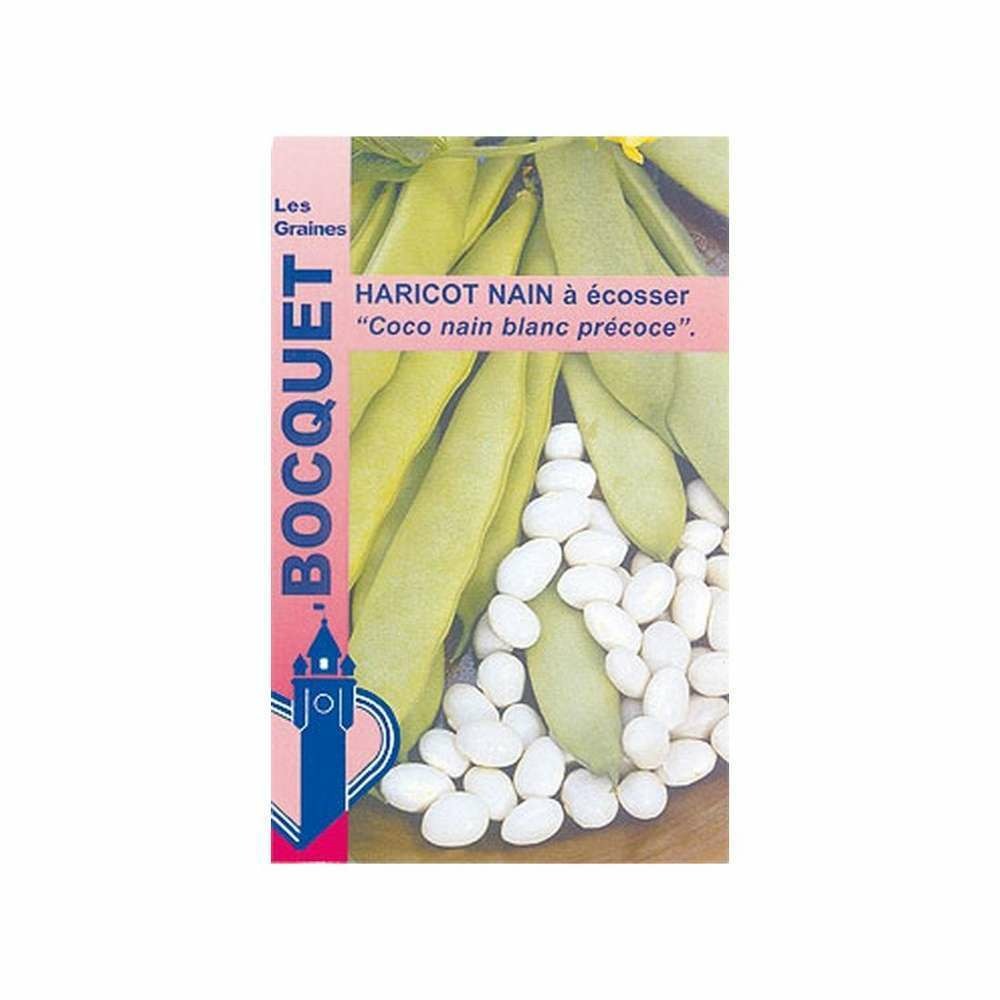 Graines d'haricot nain à écosser coco blanc précoce 115g