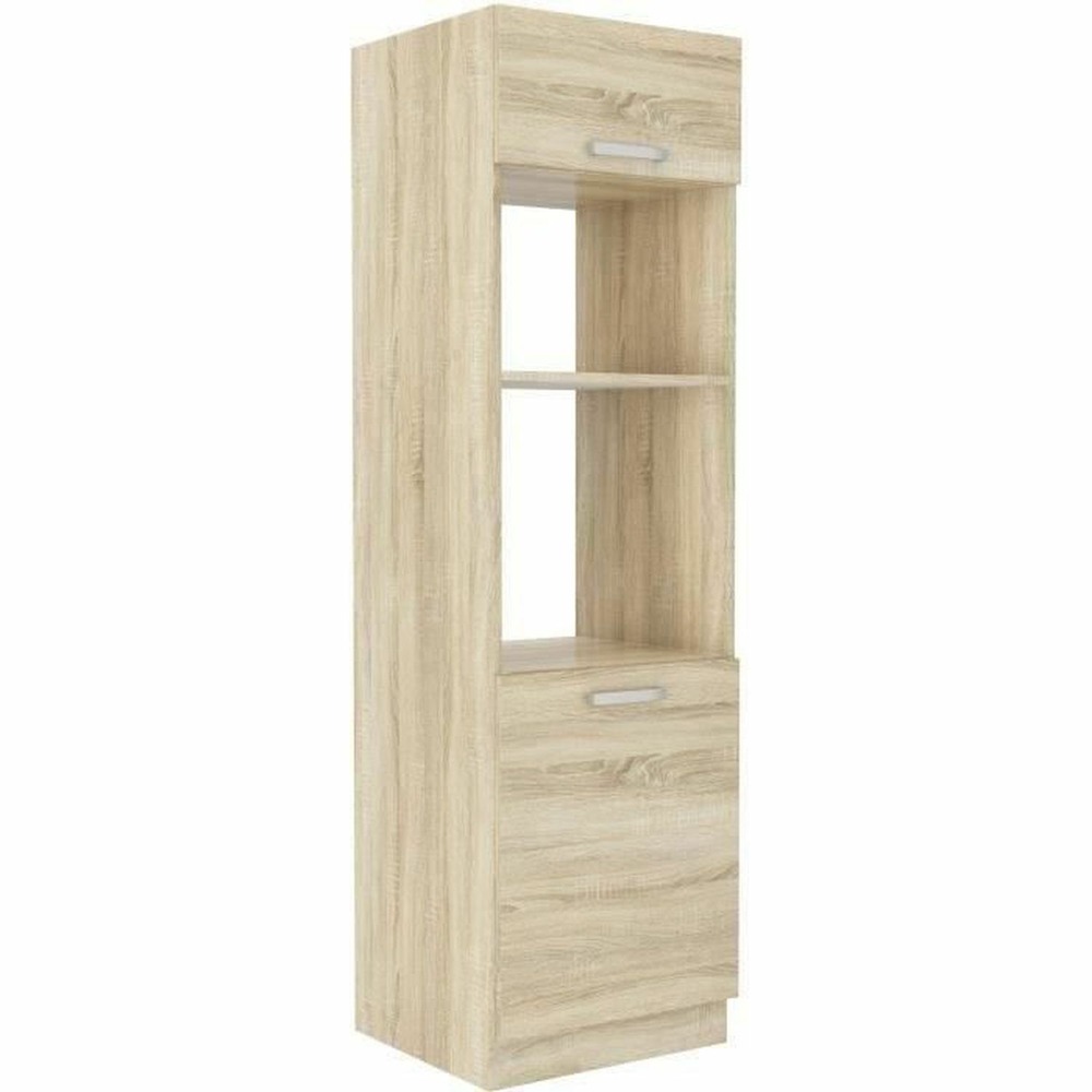 Meuble colonne four 2 portes battantes - chêne sonoma - 60 x 57 x 210 cm - lassen