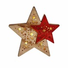 Étoile de noël lumière 2,3 x 18,2 x 19 cm rouge bois marron