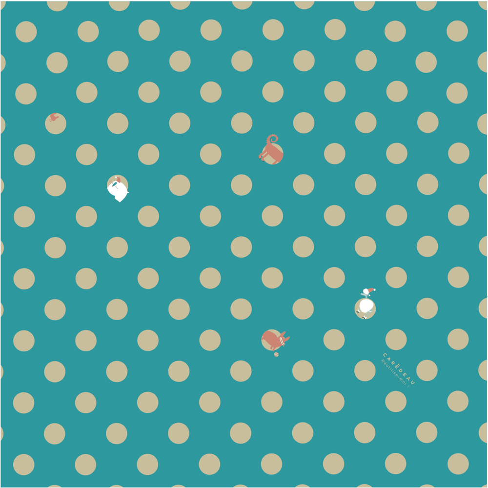 Emballage réutilisable furoshiki satin luxe coton m : oscar et ses copains