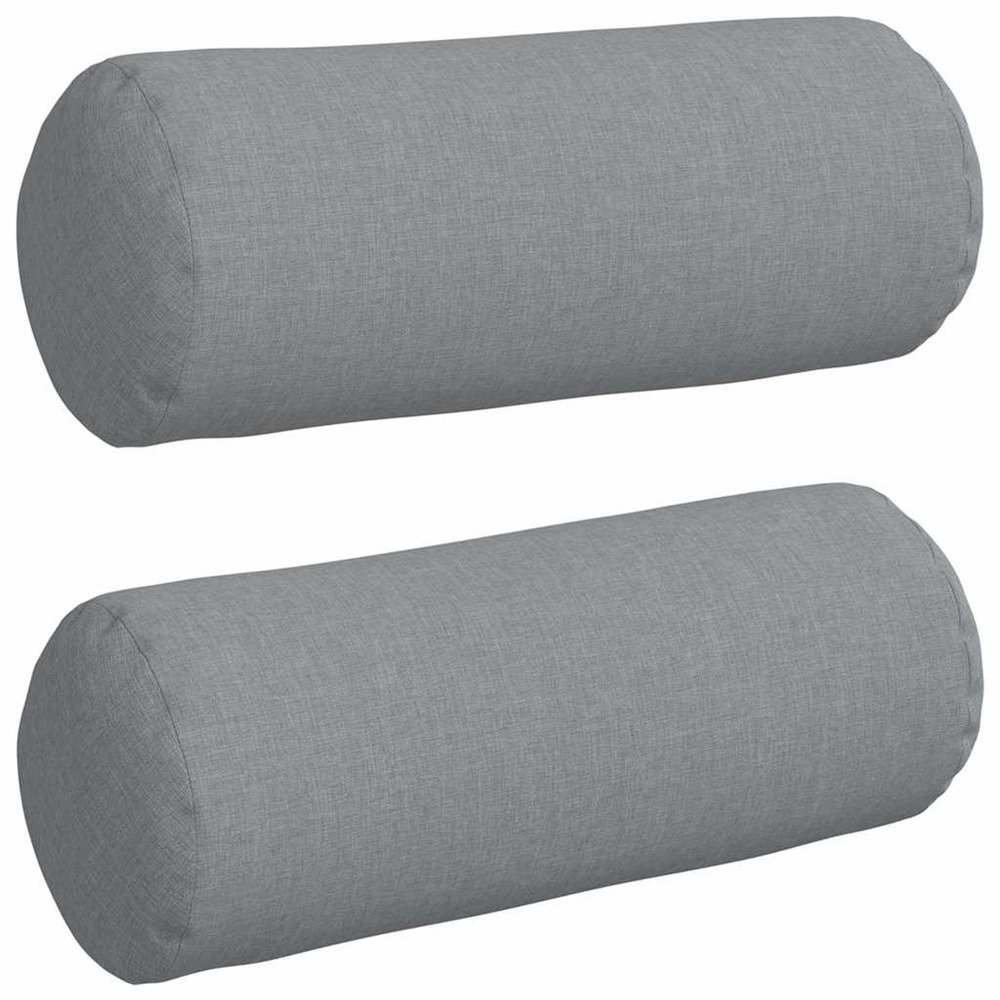 Coussins d'accent 2 pcs gris clair ø 15 x 40 cm tissu