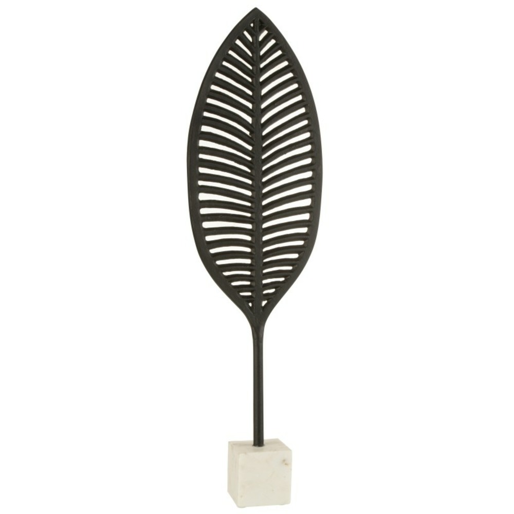 Feuille fine décorative sur socle en aluminium noir h71cm