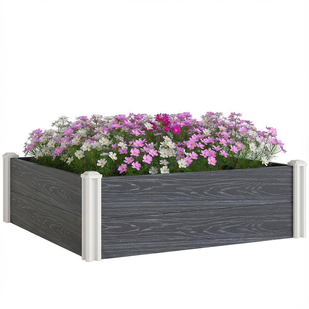 Carré potager fond ouvert vinile jardin montage sans outil sans entretien gris