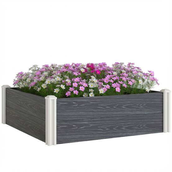 Carré potager fond ouvert vinile jardin montage sans outil sans entretien gris