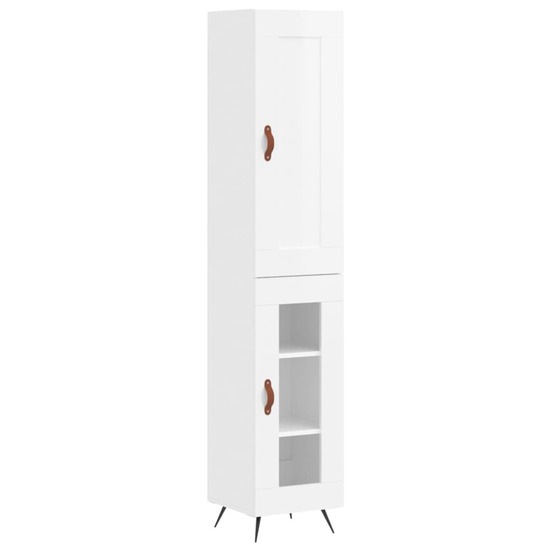 Buffet bahut commode armoire meuble de rangement organisateur cuisine salle de séjour salon haut brillant 34,5 x 34 x 180 cm