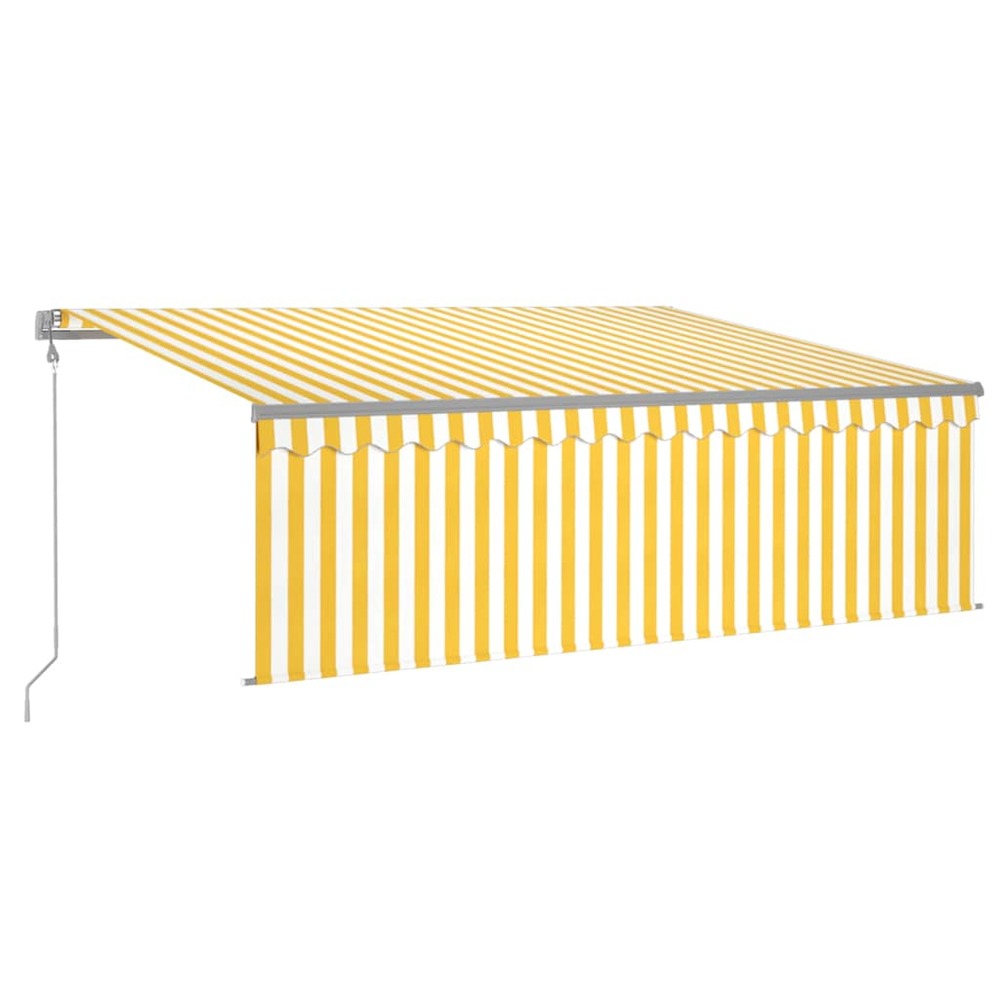 Auvent automatique rétractable avec store 4x3 m jaune et blanc