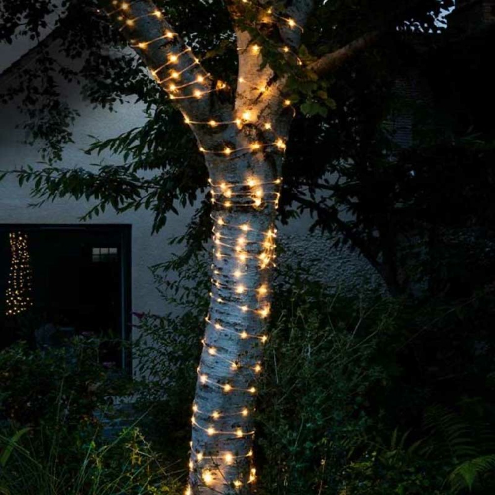 Guirlande lumineuse 400 leds blanc froid - solaire et secteur