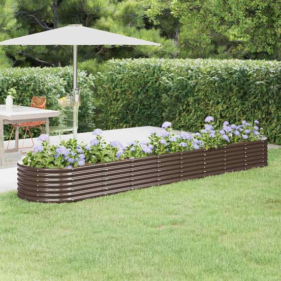 Potager surélevée acier galvanisé jardin marron 368x80x36 cm