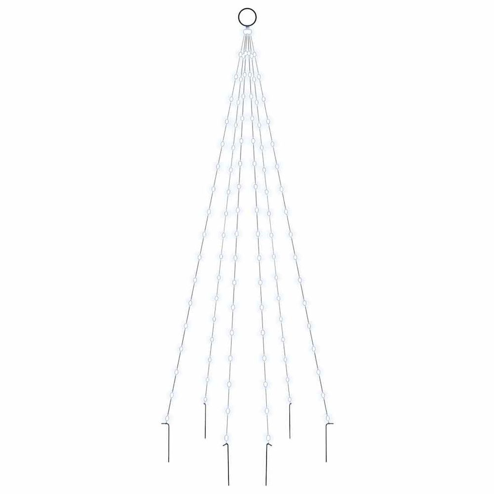 Sapin de noël sur mât de drapeau 108 led blanc froid 180 cm