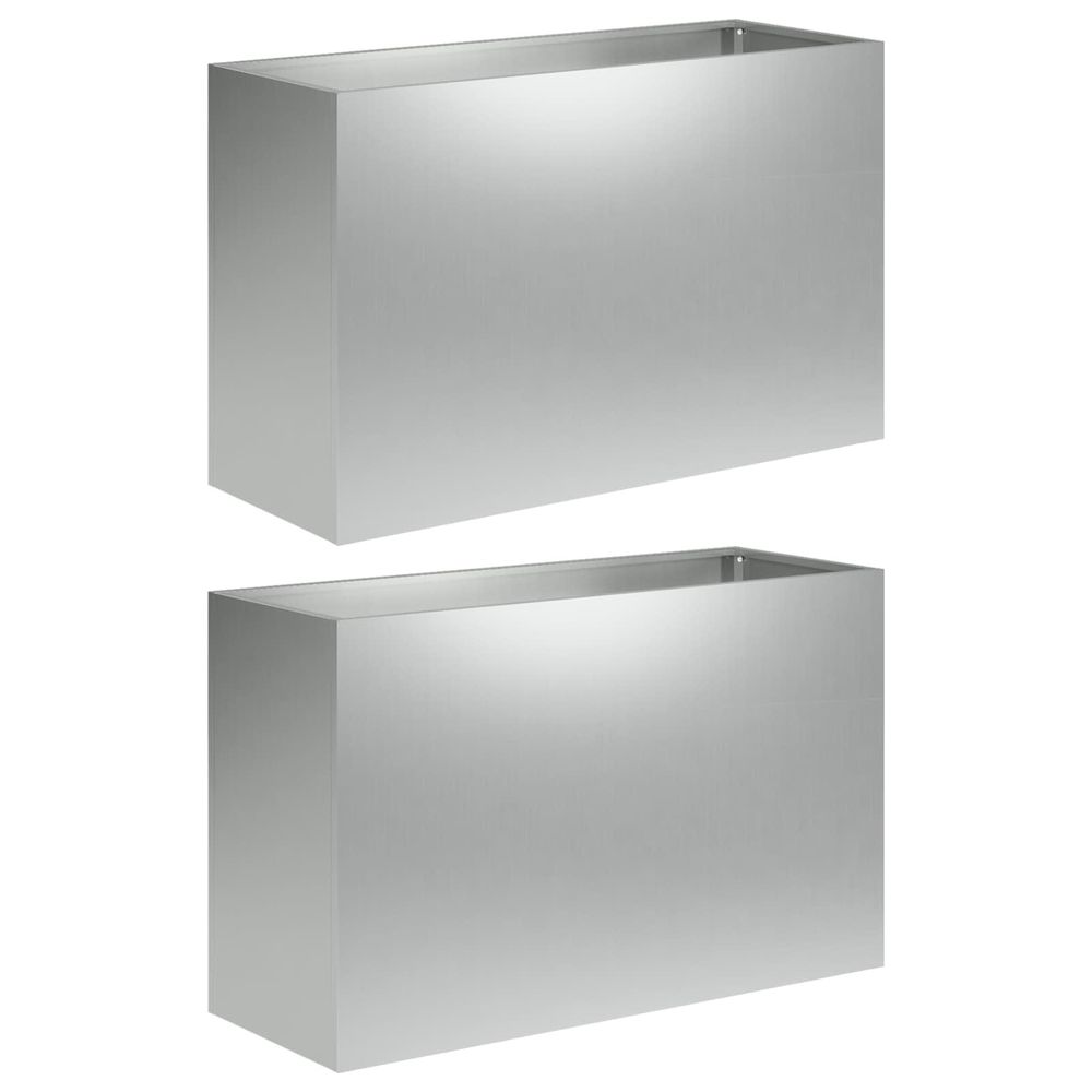 Cache-pot de jardin 2 pc argenté 80 x 40 x 50 cm