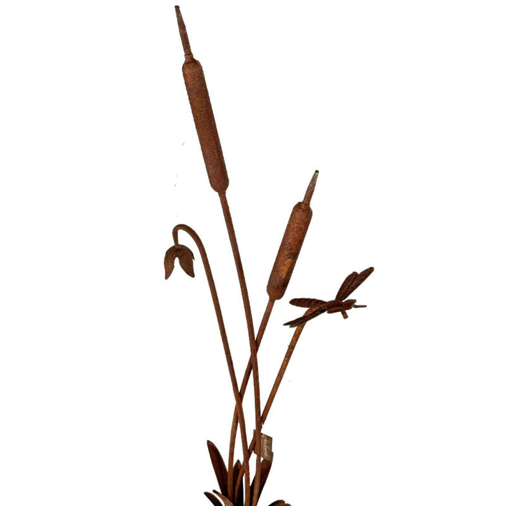 Tuteur à planter roseaux acier rouille 31x15x101cm