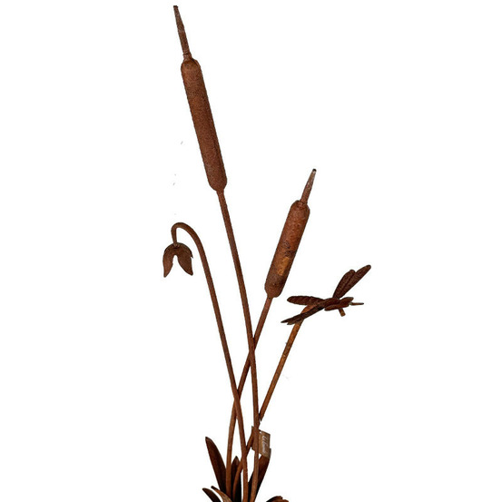 Tuteur à planter roseaux acier rouille 31x15x101cm