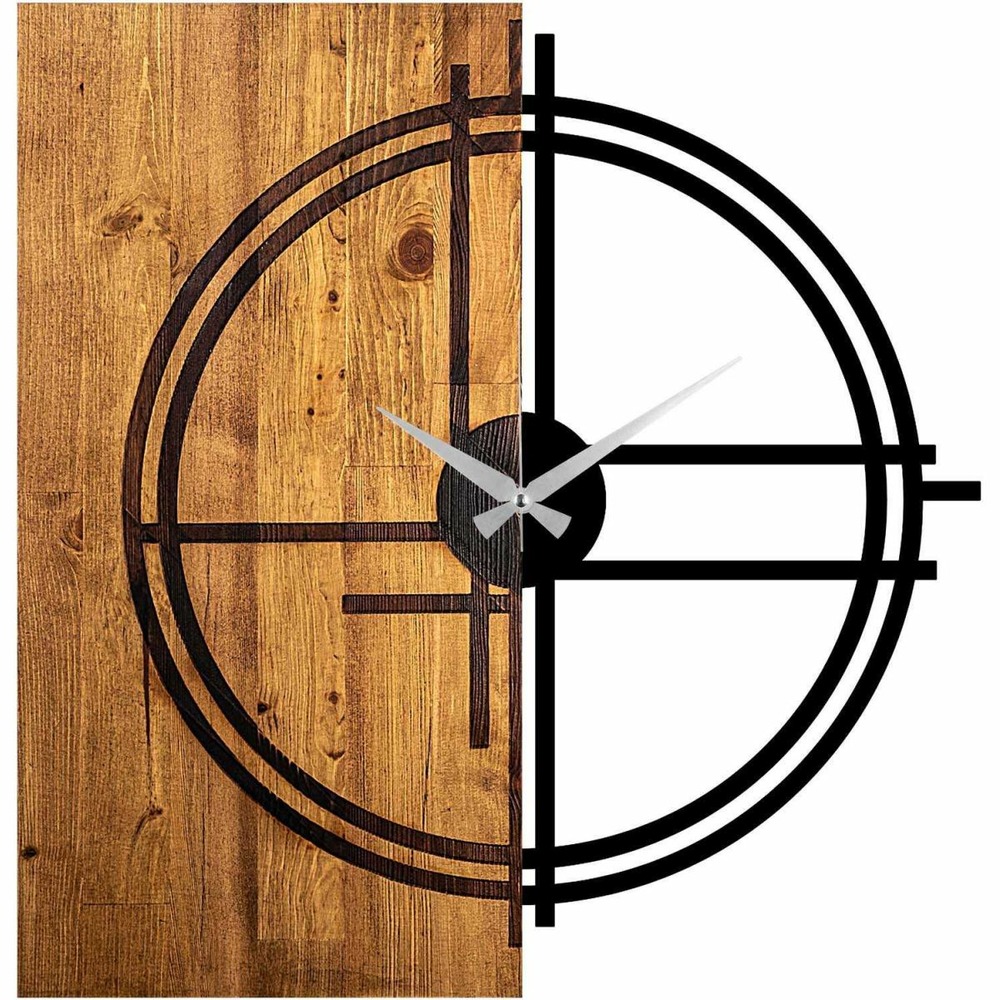 Horloge en bois et métal clock cercle