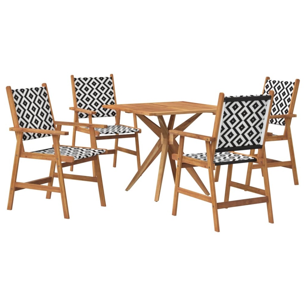 Ensemble à manger de jardin 5 pcs bois d'acacia solide
