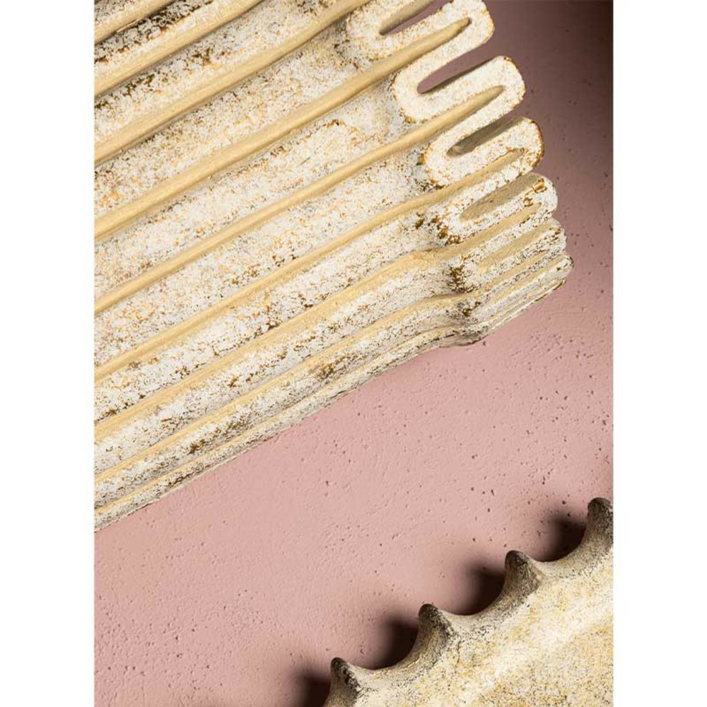 Vase rayé ciment crème 18cmx30cm