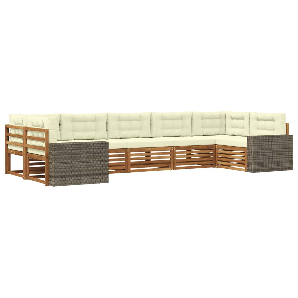 Ensemble de canapés d'extérieur 7 pc naturel et crème