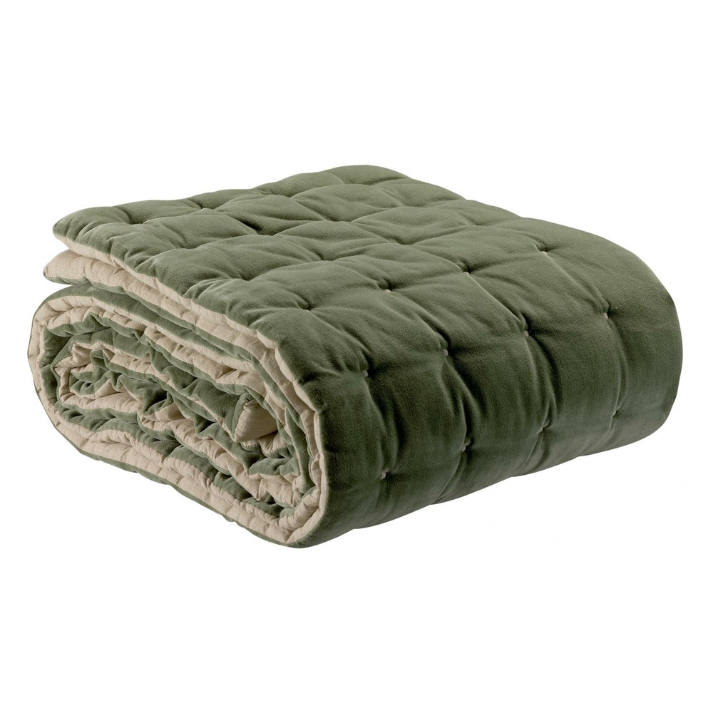 Chemin de lit uni elise verveine 90 x 240 cm