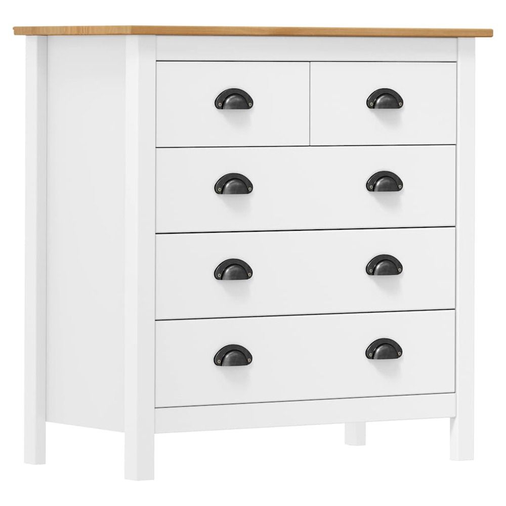 Buffet hill blanc 79x40x80 cm bois de pin solide