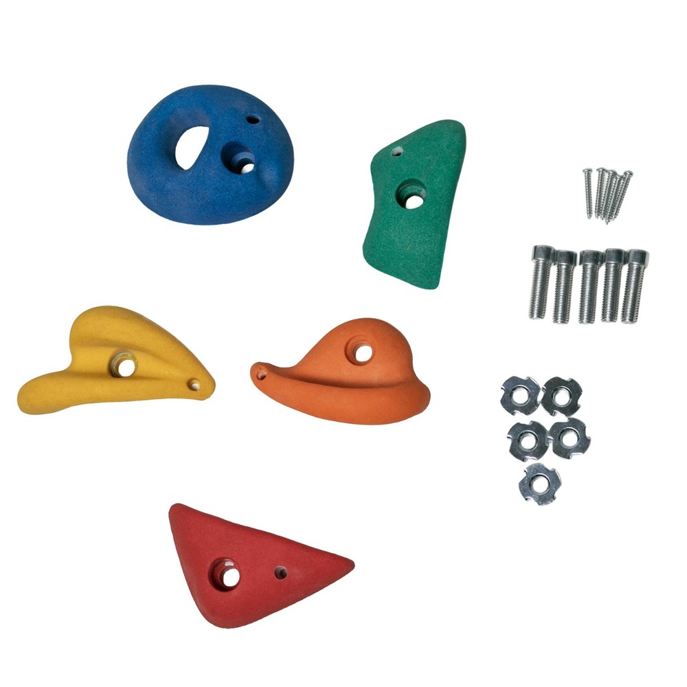 Lot de 5 pierres à grimper d'escalade en polyrésine pour structures de jeux - fi
