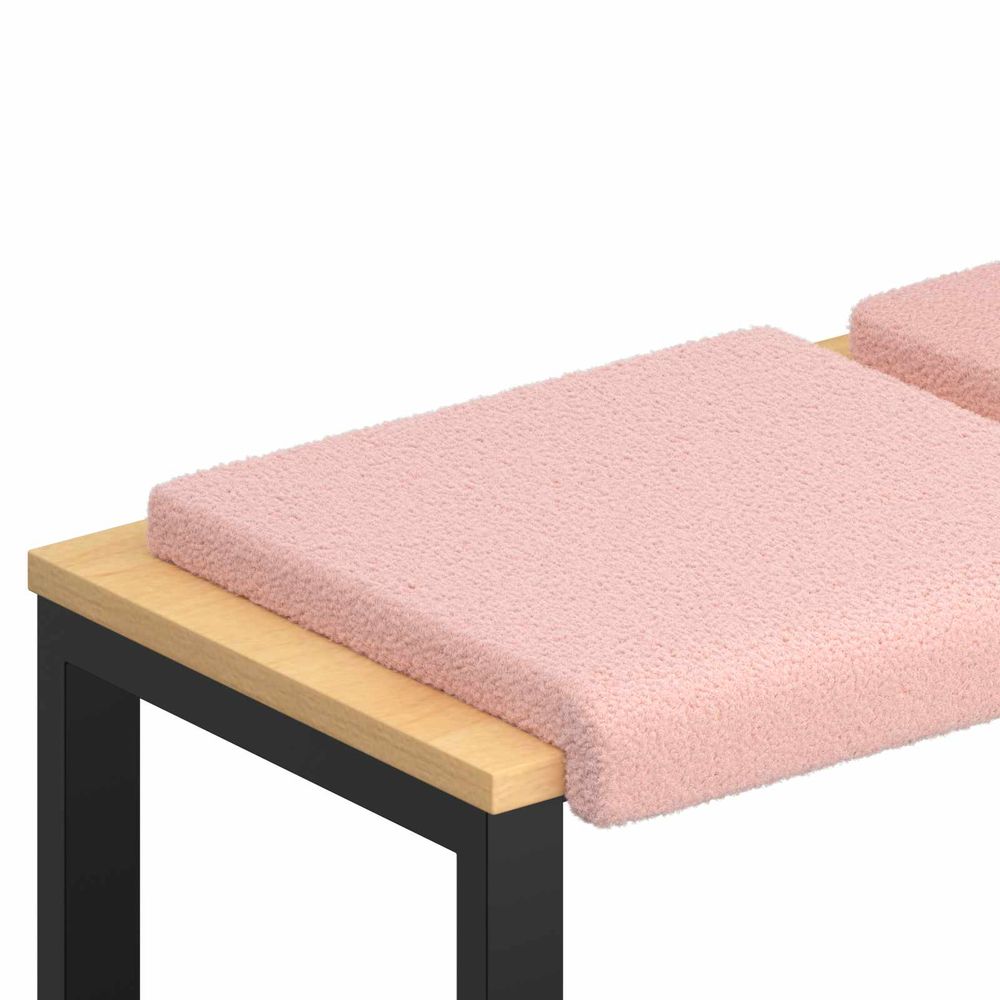 Coussin de banc 2 pc tissu sherpa rose profondeur 35 cm