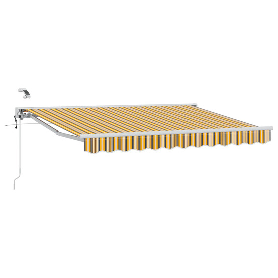 Auvent rétractable électrique jaune, gris et blanc 3 x 2,5 m