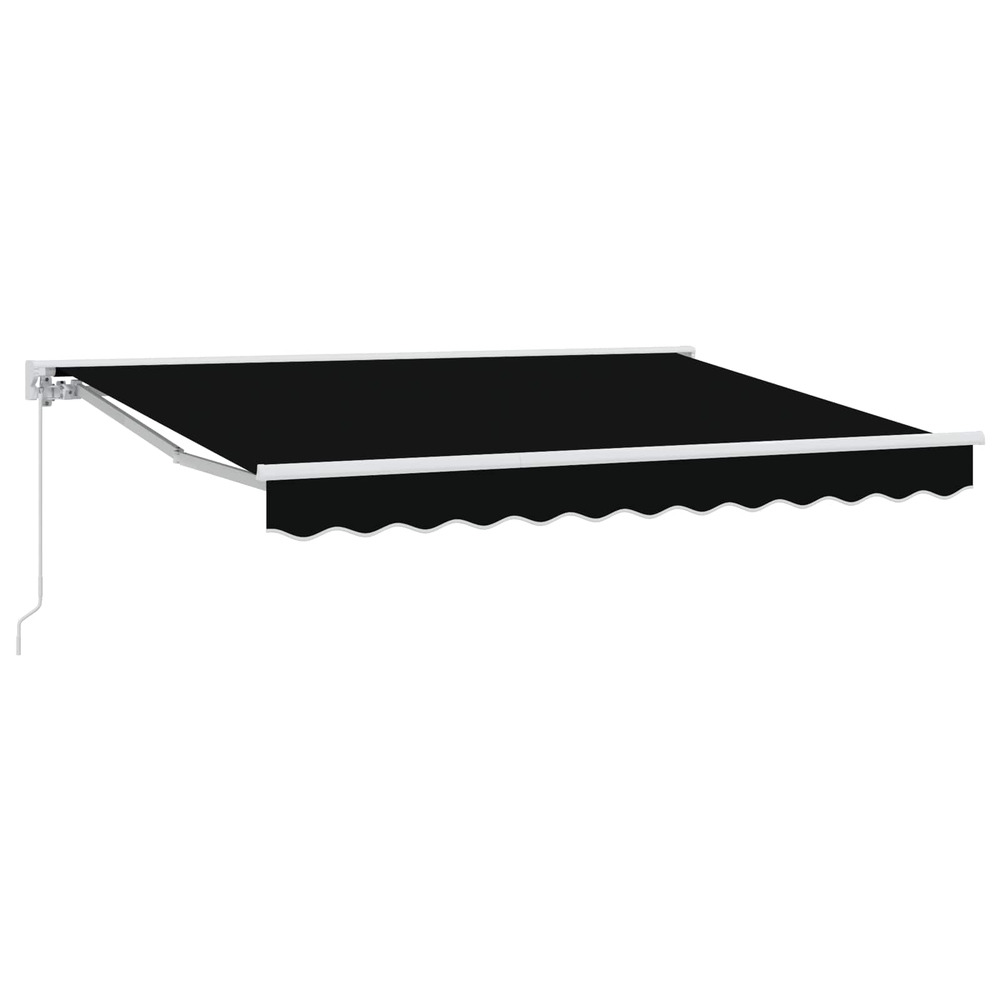 Auvent rétractable manuel noir 3,5 x 2,5 m