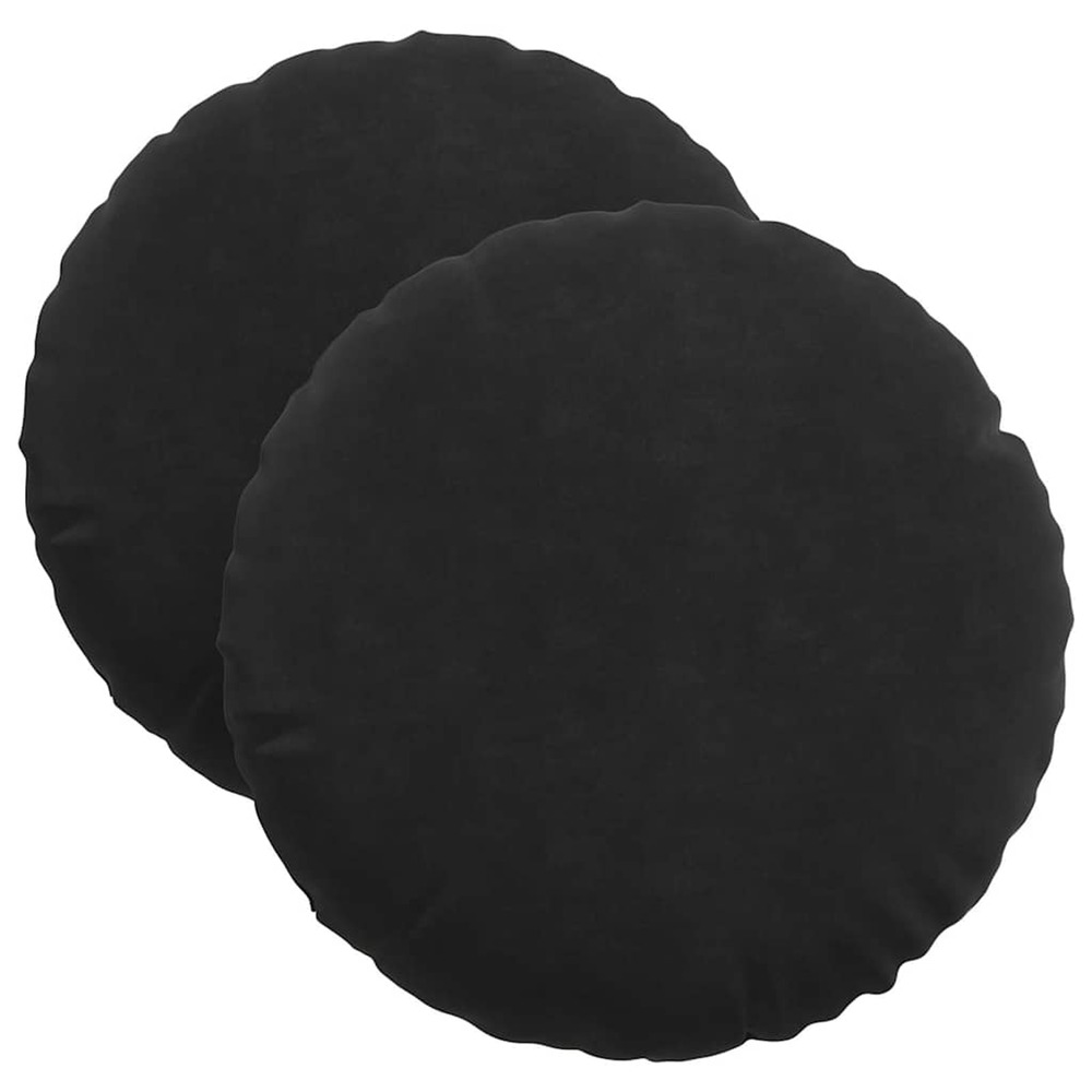 Coussins de siège 2 pcs noir ø 40 x 13 cm velours