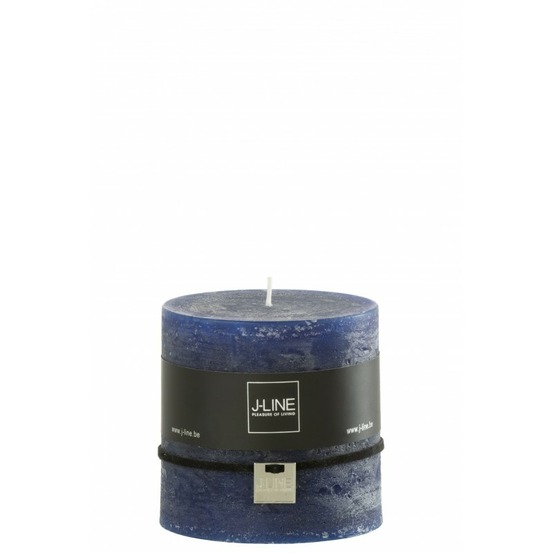Bougie cylindrique 80h bleu 10x10x10 cm
