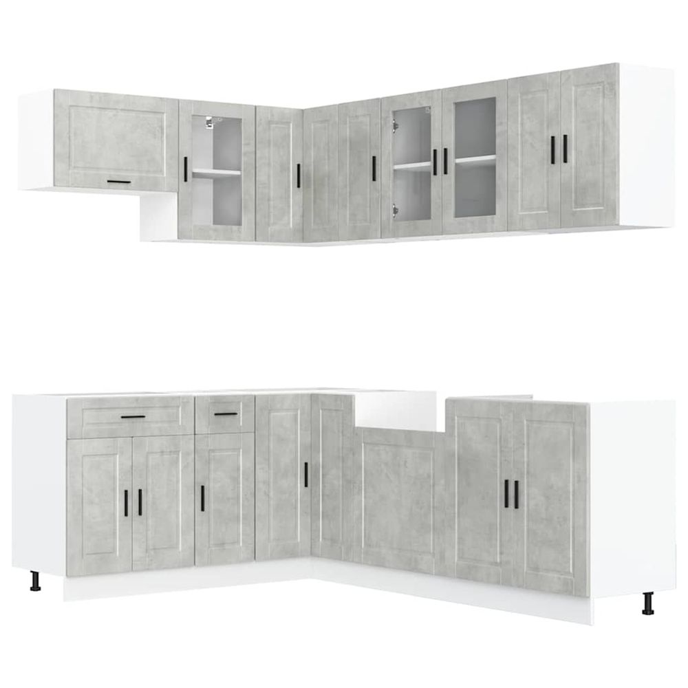 Ensemble d'armoires de cuisine 11 pcs porto bois d'ingénierie