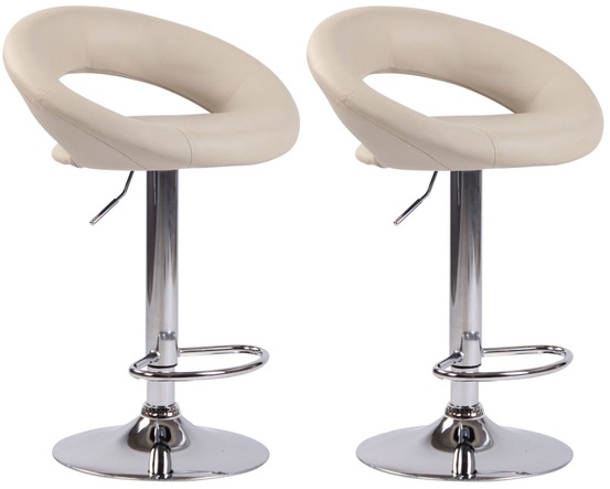 Lot de 2 tabourets de bar olinda simili cuir chromé