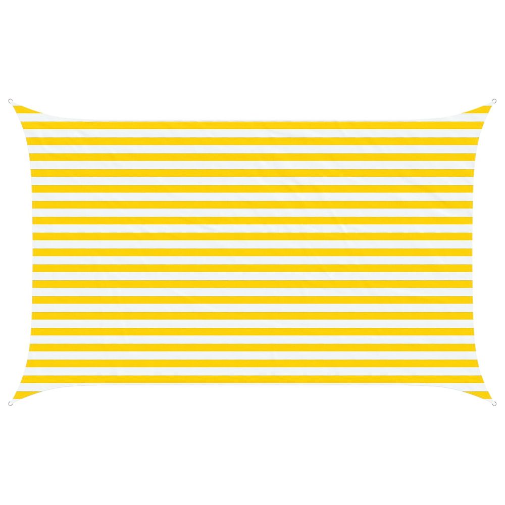 Voile d'ombre jaune et blanc 2,5 x 4 m 100 % polyester oxford
