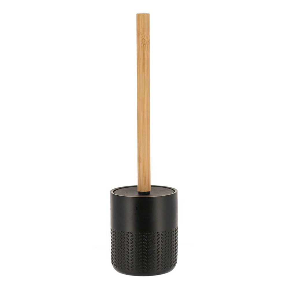 Brosse wc en polyresine et bambou - noir