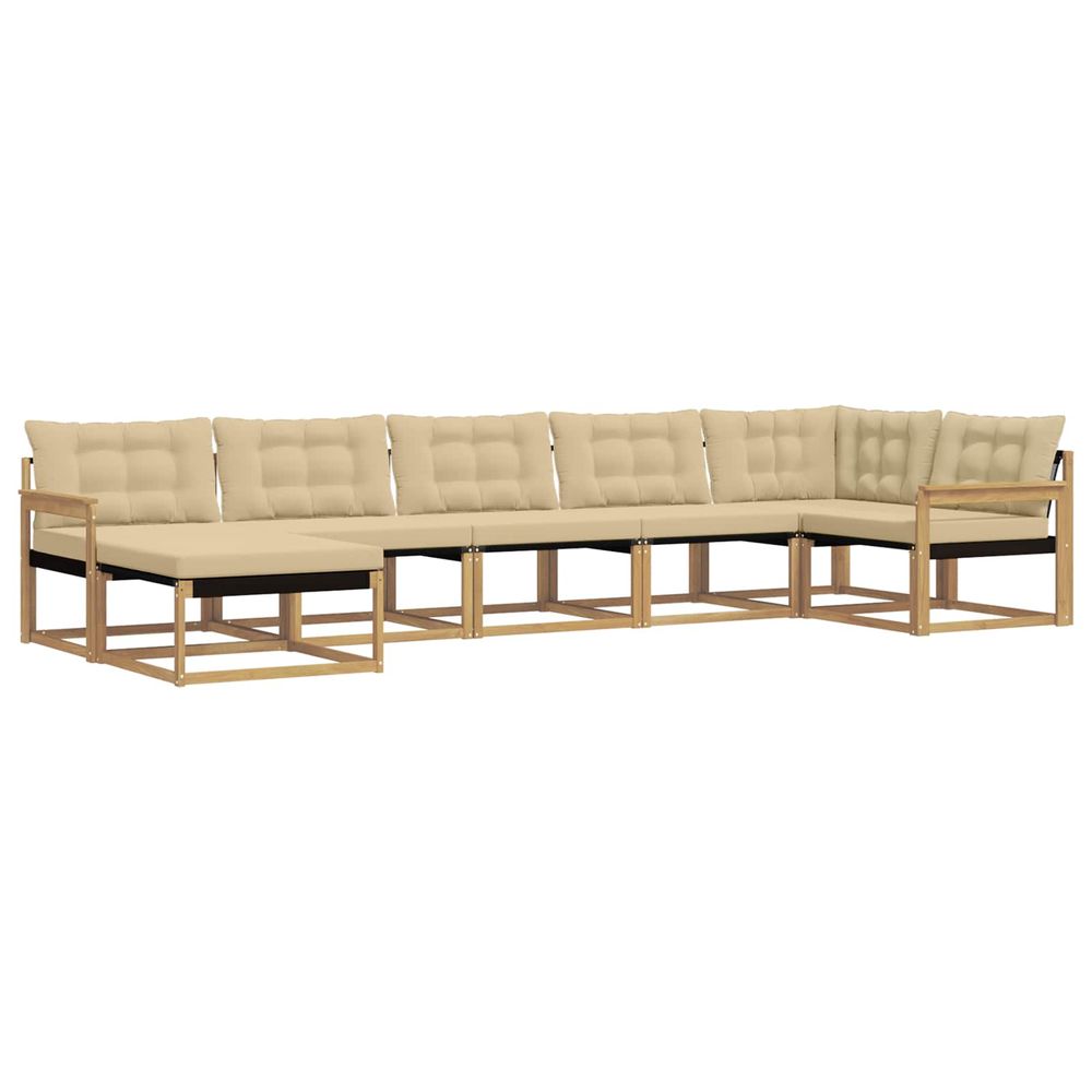 Ensemble de canapés d'extérieur 7 pc blanc et beige