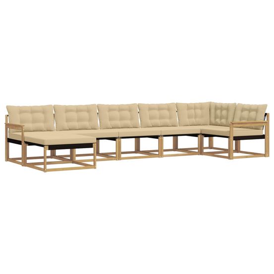 Ensemble de canapés d'extérieur 7 pc blanc et beige